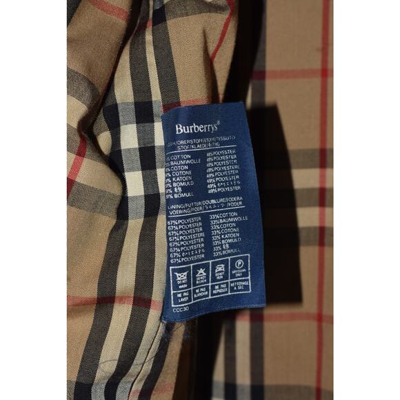 Burberry Vintage Trench Coat Khaki With Nova Check Pattern Liner Unisex - Picture 4 of 14